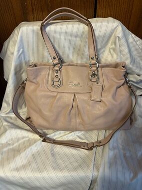 Coach Blush Leather Satchel Shoulder Bag removable strap
